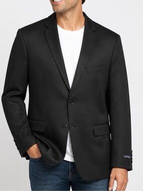 Braveman Mens Blazer Jacket Sz 42R Black 2 Button Front Out &  Inside Pockets
